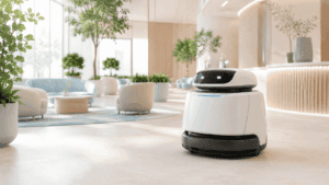 Image of an amr in a hotel lobby