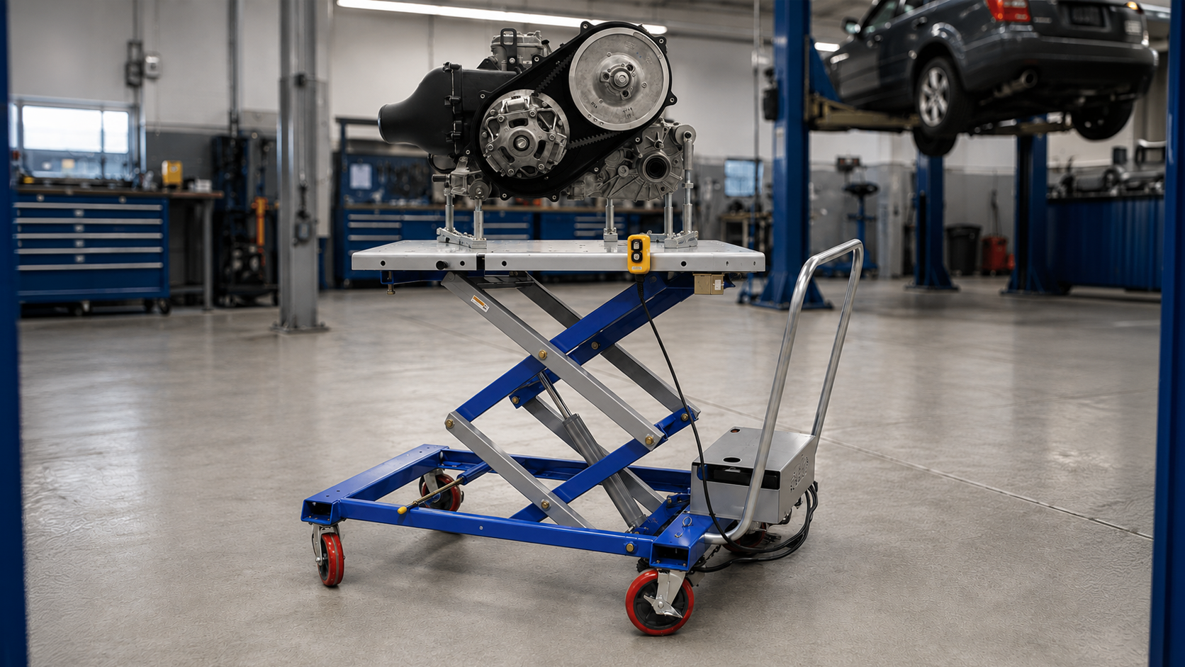 Image of K1700 Powertrain Lift with Engine at Shop